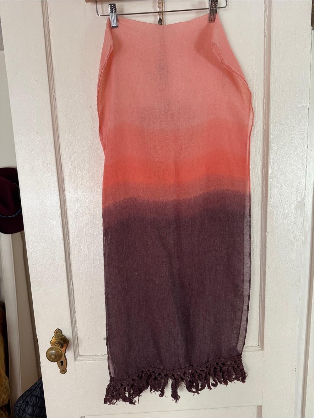 Ombré Pink to Plum Lightweight Fringe Scarf